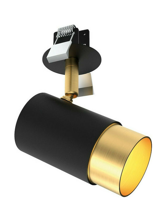 Viokef Ziggy Μονό Σποτ με Ντουί GU10 σε Μαύρο Χρώμα